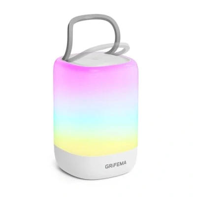 Immagine di GRIFEMA Luce notturna ricaricabile, lampada da comodino a LED touch, cambia colore RGB, dimmerabile con batteria 15H, ricarica USB C, timer, portatile per camera letto,