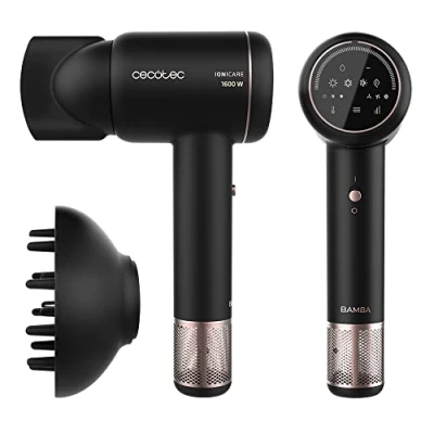 Immagine di Cecotec Asciugacapelli con motore digitale Brushless Bamba IoniCare RockStar Ion Touch. 1600 W, reale, Touch screen, Accessori attacco magnetico: diffusore e ugello concentratore, cavo 1,8 m
