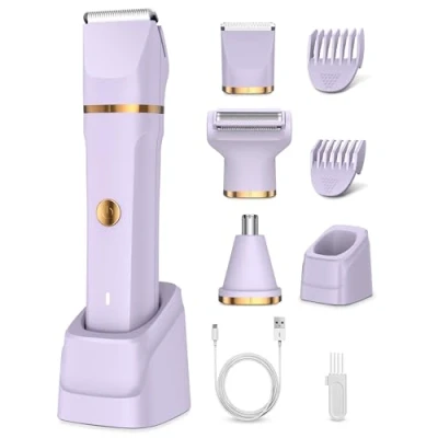 Immagine di rasoio Elettrico Donna,3 In 1 donna Inguine,Rasoio Corpo Donnas IPX7 Impermeabile,rasoio Intimo a Secco e Bagnato,Indolore Parti Intime Donna,Tondeuse Partie intimeFemme