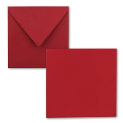 Immagine di Farbenfroh by GUSTAV NEUSER set di 25 biglietti singoli, quadrati, 15 x cm, con buste, per auguri e altro ancora, colore rosso