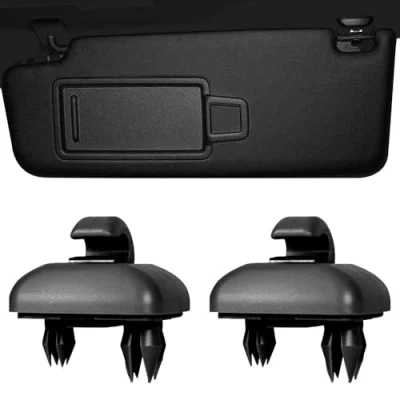 Immagine di ANBOO 2 pezzi supporto parasole per auto Au di, gancio compatibile con di A1 A3 A4 A5 S3 S4 S5 Q3 Q5 TT, 8U0857562 8E0857562A (nero)