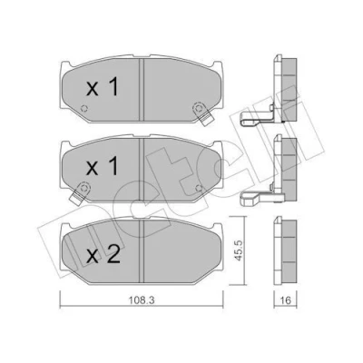 Immagine di METELLI 22 0897 0 Kit pastiglie freno con segnalatore acustico usura SUZUKI: SWIFT 3
