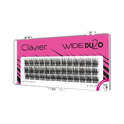 Immagine di Ciglia a ciuffetti Clavier, Finte Wide Du2o 20D, naturale C Curl, Lash Extension, DIY, Applicazione rapida, 36 ciglia! (C 9mm)