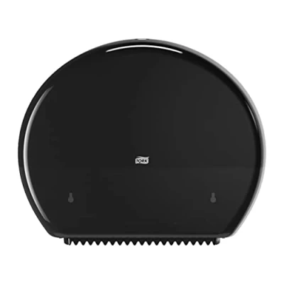 Immagine di Tork 554008 Dispenser Carta Igienica Jumbo, sistema T1, 36 cm x 43,7 13,3 (altez. largh. profon.), plastica resistente, Elevation Design, colore nero