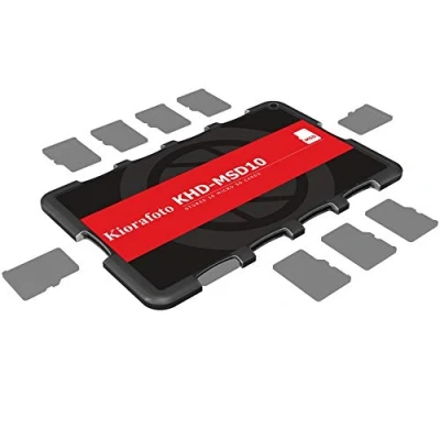 Immagine di Kora KHD MSD10 Dimensione della carta di credito Leggero durevole Portatile Scheda memoria Portacenere Protezione Con etichetta scrivibile per 10 schede micro SD (SD10)
