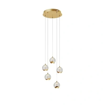 Immagine di lampada a sospensione &#039;Hayley&#039; colore Trasparente, in Vetro ad es. Soggiorno &amp; Sala da pranzo (5 luci, lampadina inclusa) di Lucande vetro, sospensione,