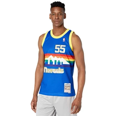 Immagine di MITCHELL &amp; NESS Canotta Basket Uomo nba Swingman Jersey Hardwood Classics no.55 Dikembe Mutombo 1991 92 Dennug Road XL