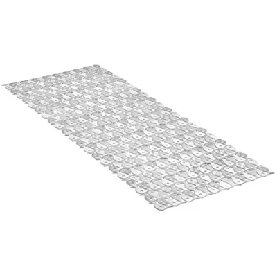 Immagine di TATAY Tappetino Antiscivolo da Doccia o Vasca, di PVC con Ventose, Resistente a muffe e microbi, antibatterico, Design Pesci, Bianco, Dimensione 97 x 36 cm
