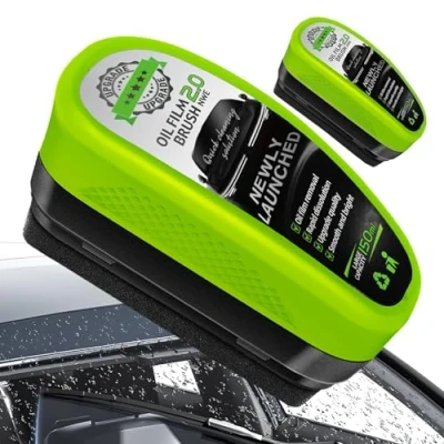 Immagine di Einesin Upgrade Automotive Spazzola per la pulizia del film d&#039;olio, 120 ml, riutilizzabile, con rivestimento in vetro parabrezza, previene pioggia e nebbia, verde (2 pezzi)