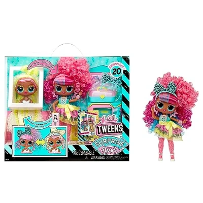 Immagine di L.O.L. Surprise! Tweens Surprise Swap Serie Curls 2 Crimps Cora Bambola fashion con più di 20 sorprese, inclusa la testa per lo styling e favolosi abiti accessori Età 4+