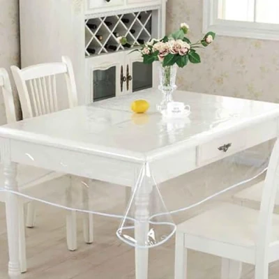 Immagine di A2ZWORLD Tovaglia PVC Trasparente, Plastificata Impermeabile, Rettangolare o Rotonda, Pellicola Protettiva in Lavabile (Rettangolare 140X160cm)