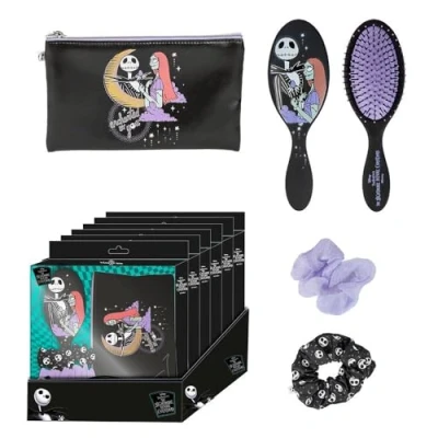 Immagine di CERDÁ LIFE&#039;S LITTLE MOMENTS Set di bellezza Nightmare Before Christmas Nero completo Include spazzola per capelli, 2 codini e astuccio Prodotto originale
