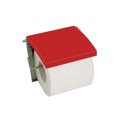 Immagine di MSV ms1253 Portarotolo di Carta igienica, in MDF/Acciaio Inox, Colore: Rosso