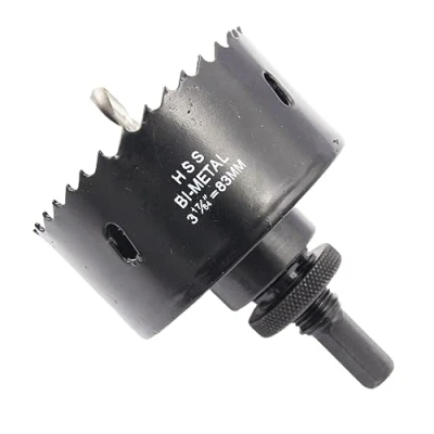 Immagine di Sega a tazza 83mm LAIWEI fresa con mandrino A2 Heavy Duty, 4341 Punte in acciaio, Profondità di taglio 38mm, Per forare legno, profili alluminio, PVC e tubi metallo