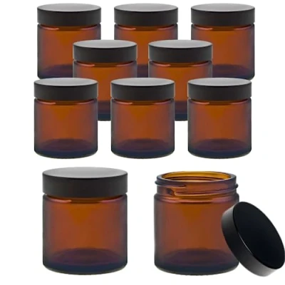 Immagine di Viva Haushaltswaren 10 Piccole in Vetro crogiolo, 60 ml/unguento Tiegel/Crema Marrone, Etichette Incluse