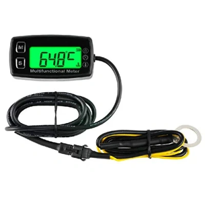 Immagine di Runleader Indicatore della temperatura del motore digitale, visualizzazione RPM in tempo reale, allarme e RPM, monitoraggio delle ore di lavoro per compressore generatore tosaerba.