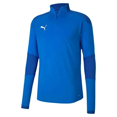 Immagine di Puma Teamfinal 21 Training 1/4 Zip Top, Felpa Uomo, Electric Lemonade/Team Power Blue, Xxl