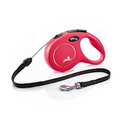 Immagine di Guinzaglio avvolgibile a corda flexi New Classic rosso, 8 m S: fino 12 kg