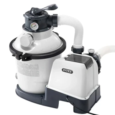 Immagine di Intex 26644 Pompa Filtro a Sabbia Krystal Clear, Flusso d&#039;Acqua 5700 L/h, di Sistema 4000 Plastica, Bianco