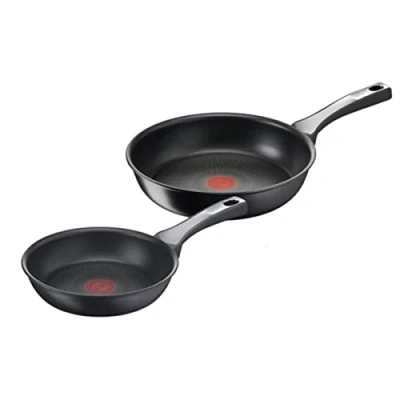 Immagine di Tefal Unlimited On, Set di 2 padelle: padelle da 20, 26 e 28 cm con rivestimento super resistente, Thermo Fusion, forma profonda, tutti i tipi fornelli, prive PFOA