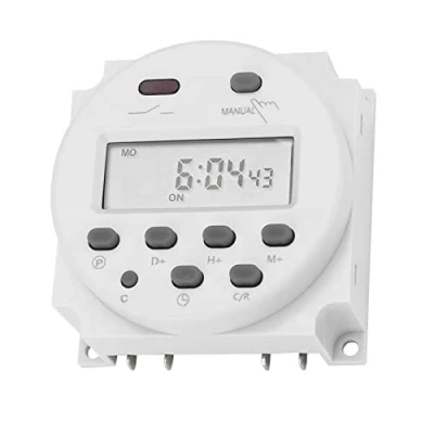 Immagine di CN101A DC 12 V Mini Digitale LCD Potenza Programmatore settimanale Interruttore Relè Timer Controllo di con Coperchio Impermeabile Bianco (Struttura casuale della lamiera ferro)