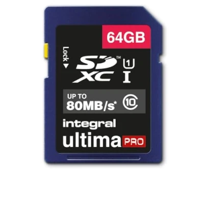 Immagine di Integral UltimaPro Scheda di memoria SDXC da 64 GB, classe 10, fino a 80MB/s