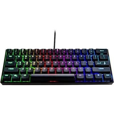 Immagine di Surefire Kingpin M1 60% tastiera meccanica da gioco inglese, multimediale piccola e mobile, RGB con illuminazione, 100% tasti anti ghosting, layout inglese QWERTY