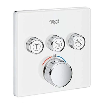 Immagine di Grohe 29157LS0 Miscelatore Termostatico a 3 Vie, Bianco, Squadrato
