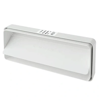 Immagine di La Ventilazione CVL229B Giunto 220x90 mm, con valola a farfalla per tubi rettangolari in ABS. Colore bianco