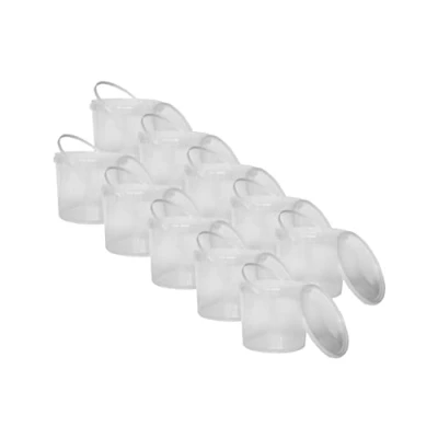 Immagine di Secchio di plastica alimentare Nipter con coperchio, chiaro, 5L x 10 pezzi