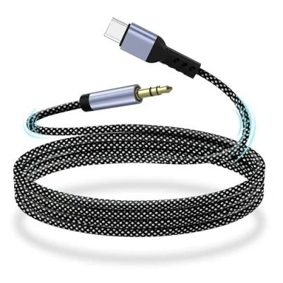 Immagine di YISH Cavo Aux USB C 1M：Cavo a 3.5mm Jack, Jack Audio Nylon Compatibile con iPhone 16 Pro Max/15 Max Plus Samsung Galaxy S24/S23/S22 Ultra Pixel iPad per Auto