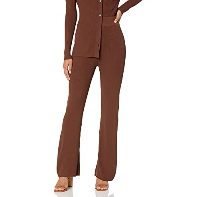 Immagine di The Drop, Ellison, Pantalone da Donna, a Costine con Gamba Larga, Marrone Cioccolato, S