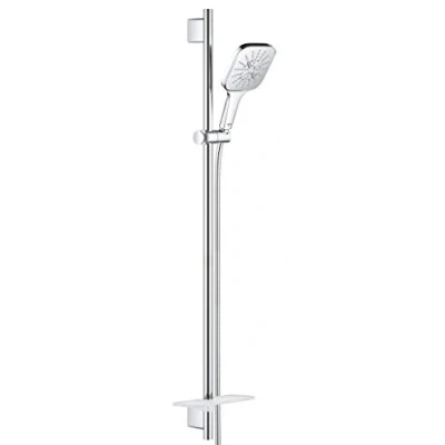 Immagine di Grohe 26586000 Cube Set Asta Doccia a 3 Getti, Cromo Squadrato, 130/900 mm