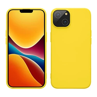 Immagine di kwmobile Custodia Compatibile con Apple iPhone 14 Cover Back Case in Silicone TPU Protezione Smartphone per Caricatore Wireless giallo radiante