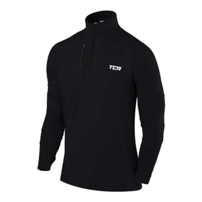 Immagine di TCA Maglia Termica Uomo Fusion PRO da Corsa con Maniche Lunghe e Zip Tecnologia Quickdry Nero, L