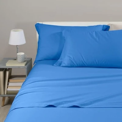 Immagine di Caleffi Completo lenzuola Tinta Unita flanella Matrimoniale Blu