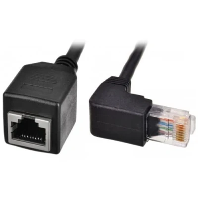 Immagine di CY Cavo di prolunga per rete Ethernet LAN da 90 gradi 8P8C FTP STP UTP Cat 5e maschio a femmina, 50 cm