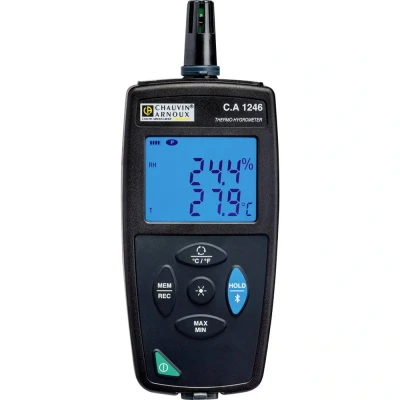 Immagine di Chauvin Arnoux C.A 1246 Igrometro 3.0 % ur 98.0 Datalogger e interfaccia USB senza fili, Funzione datalogger, Indicatore punto di rugiada allerta muffa