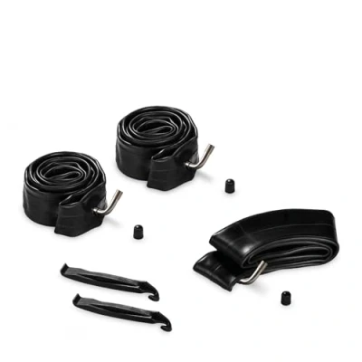Immagine di hauck Kit Riparazione Gomme Per Passeggini 3 Ruote 2 Camere D&#039;Aria da 12&quot; e 1 10&quot; Leve Cacciagomme Passeggino come il Rapid Air di Nero