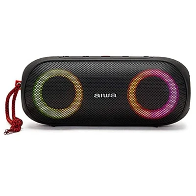 Immagine di Aiwa BST 650BK Speaker Portatile Impermeabile IPX6, Bluetooth 5.0, 20 W, DSP, HyperBass, Vivavoce, True Wireless Stereo, Mp3 Player da USB/SD, AUX IN, 8h Autonomia, Colore Nero