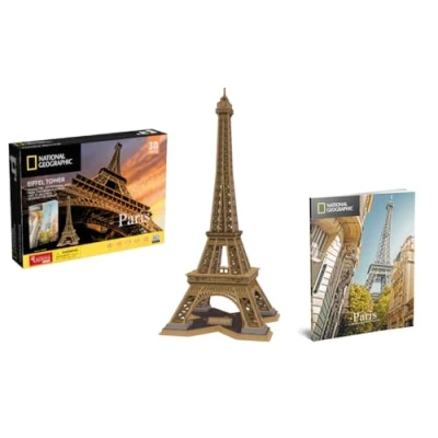 Immagine di EXPLORA Torre Eiffel Puzzle 3D 540203 131 Pezzi Monumento Storico Livello 5 Senza Colla o Forbici Parigi Gioco di Costruzione Licenza National Geographic A partire da 8 anni