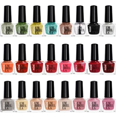 Immagine di Beauty4Britain Set di 24 smalti per unghie colori pastello perlati glitter classici alla moda Prodotto in UE (Set A, Colours)