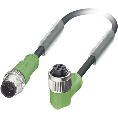 Immagine di Phoenix Contact 1681554 Connettore confezionato per sensore o attuatore M12 Spina dritta, Presa angolata 0.60 m Numero di poli: 3 1 pz.