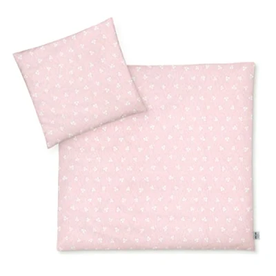 Immagine di Julius Zöllner Biancheria da letto in jersey per bambini, 80 x + 35 40 cm, set 2 pezzi, copripiumino e federa, 100% di cotone, con chiusura lampo, standard 100 by OEKO TEX, Leafy