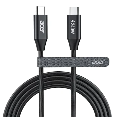 Immagine di acer Cavo USB C 240W 1m, contro Carica rapida, Caricatore Tipo Nylon Braided Compatibile con iPhone 16 15 Samsung S23 Ultra iPad Air MacBook Pro Google Pixel 7 Switch ecc.