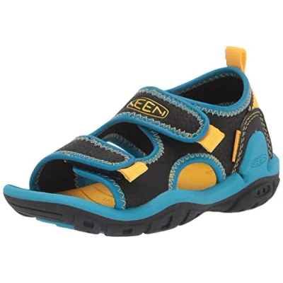 Immagine di KEEN Knotch Creek Open Toe, Sandali Unisex Bambini e ragazzi, Black/Vivid Blue, 32/33 EU