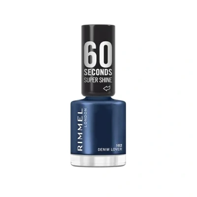 Immagine di Rimmel 60 Seconds Super Shine Smalto, 102 Denim Lover, Smalto asciugatura rapida, Colore vibrante, A lunga tenuta, 8 ml