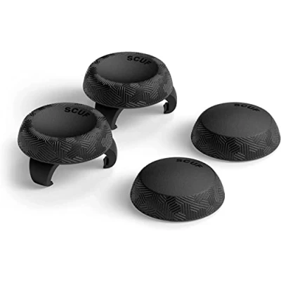 Immagine di SCUF Gommini per Analogici Confezione da 4 con 2 Basi Tactic Impugnature il Pollice del joystick Xbox One e Series XS, PS4, PS5, Nintendo Switch Pro Controllore Nero