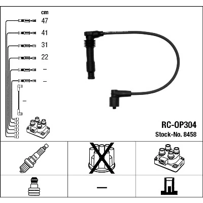 Immagine di NGK 8458 Kit Cavi Accensione 4 OPEL: Corsa B Hatchback
