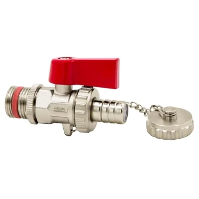 Immagine di VARIOSAN KFE Valvola a sfera per caldaia 11381, 1/2&quot;, in ottone opaco, autosigillante, cromata